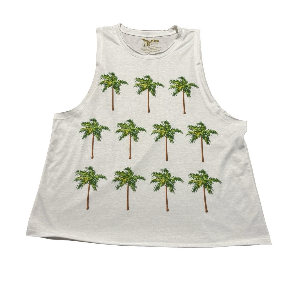 Mumu Mellow Women's Tropical Floral Sleeveless Tank Top Shirt Sz Small 21 x 25